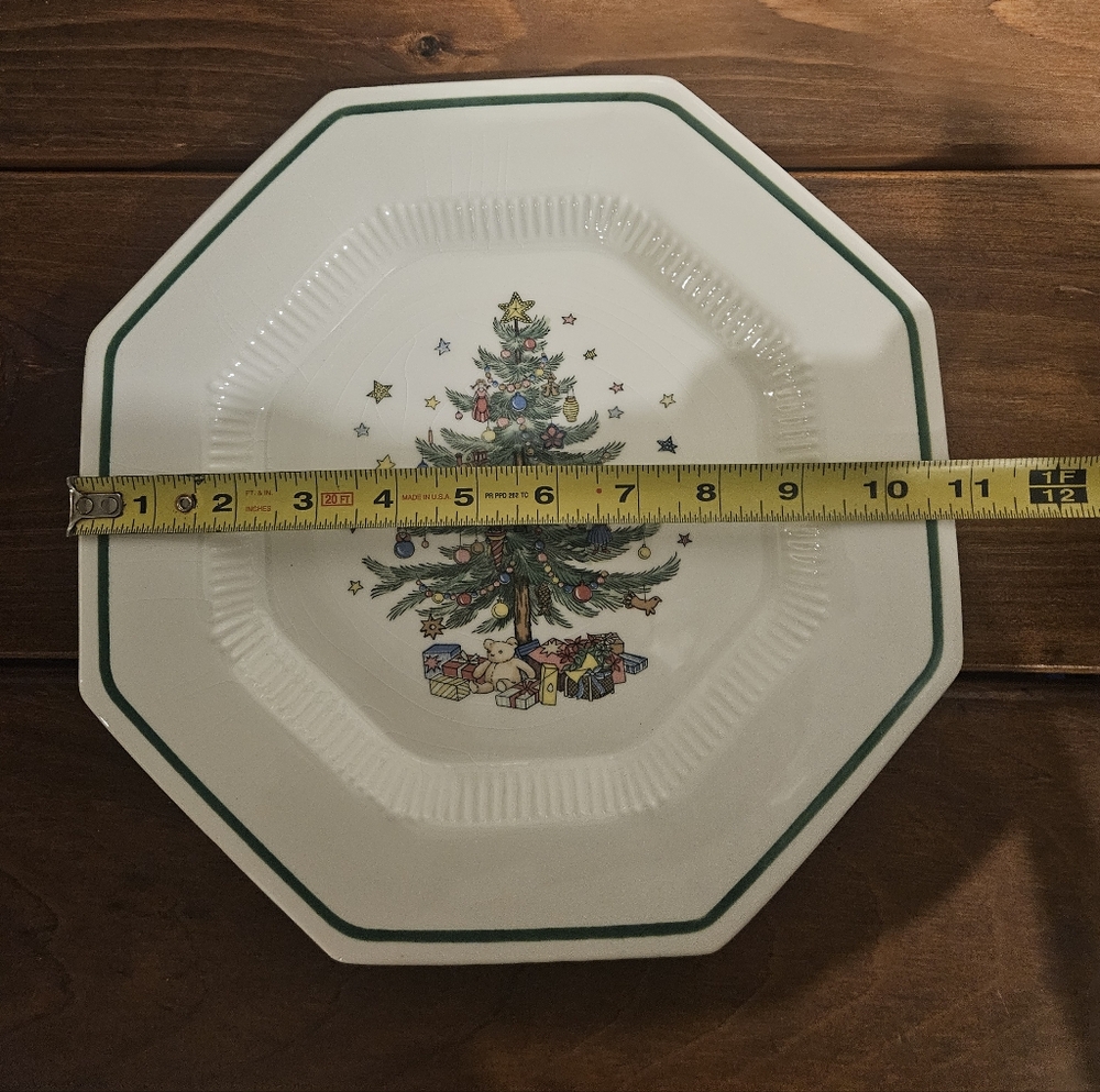 Nikko Japan Christmastime Two-Tier Octagon Serving Tray In Original Box - Picture 7 of 7